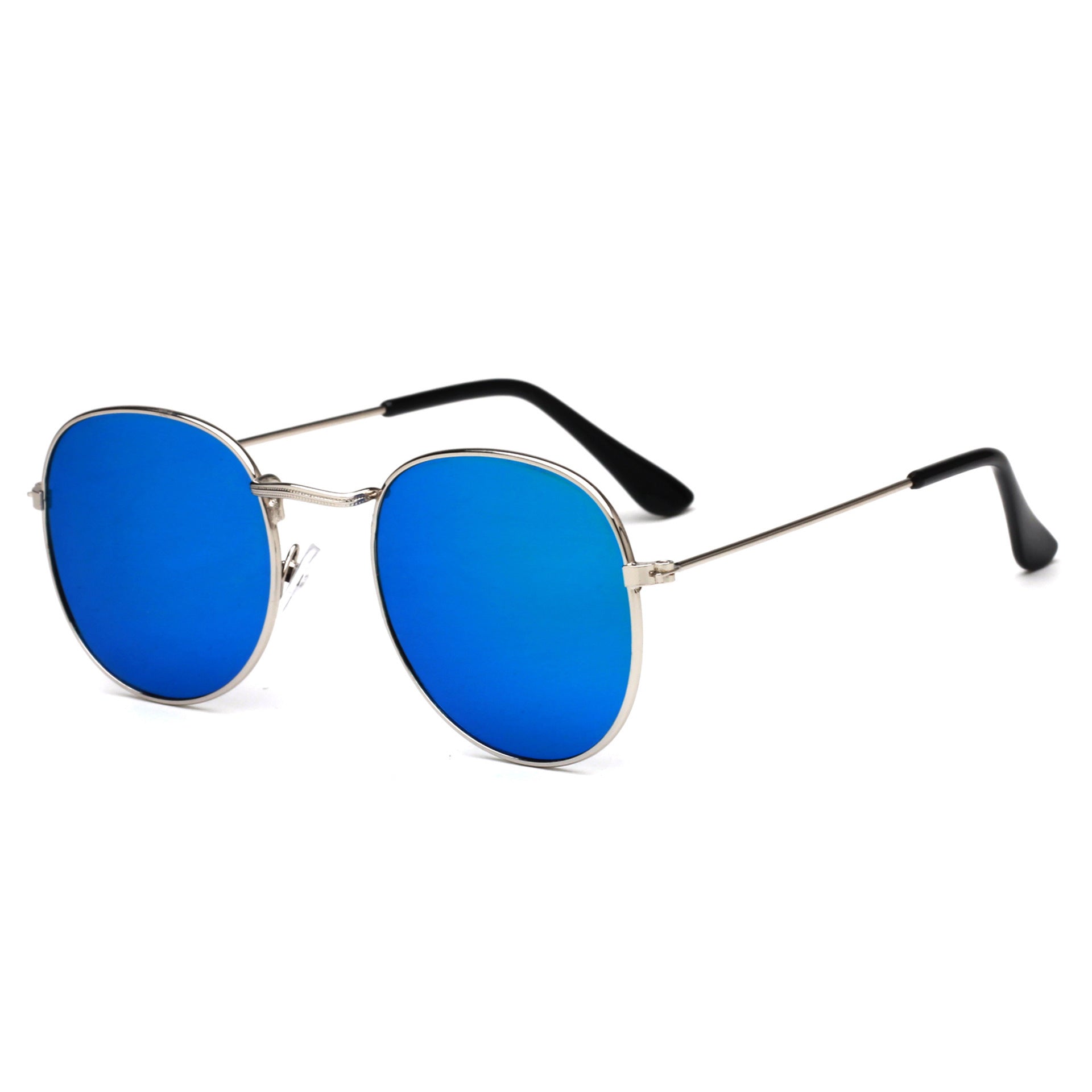 Chic Radiance: Retro-Inspired Mirrored Round Metallic Sunglasses (UV400 Protection) Feminé Luxé