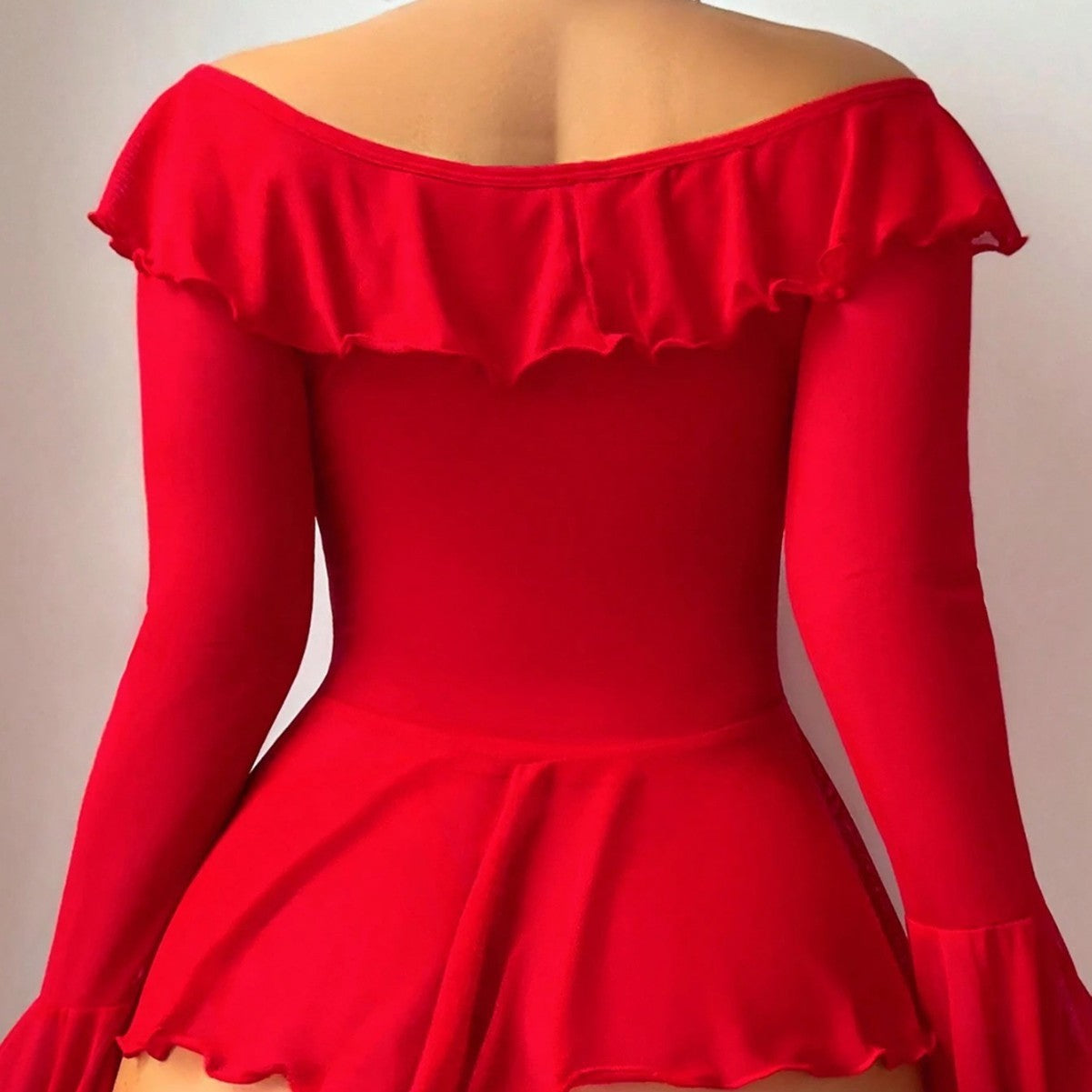 The Rhapsody Mesh Babydoll – Off-Shoulder Ruffle Lingerie Feminé Luxé