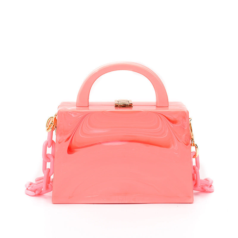 The 'Pop' Acrylic Box Crossbody - Bold Chunky Chain Mini Bag Feminé Luxé