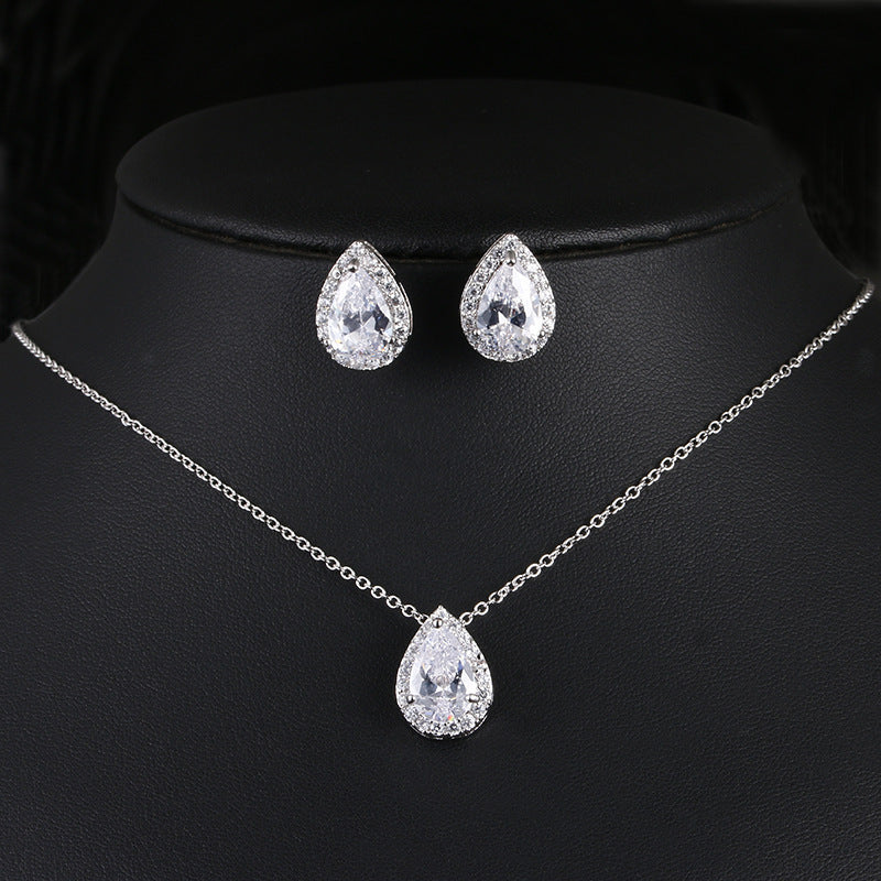 The Majestic Water Drop Gemstone Jewelry Set | Necklace & Earrings Feminé Luxé