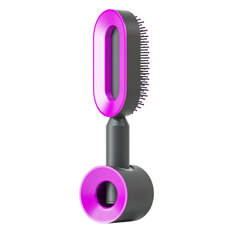 The Serenity Glide: One-Key Self-Cleaning Detangler & Scalp Massager Brush Feminé Luxé