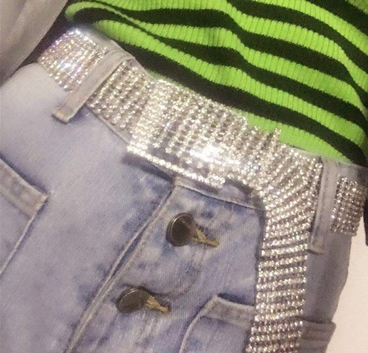 Feminé Luxé Exclusive The 'Aurora' Full Diamond Belt | Luxury Rhinestone Couture Statement | Ultra-Glam Waist Cinch Feminé Luxé