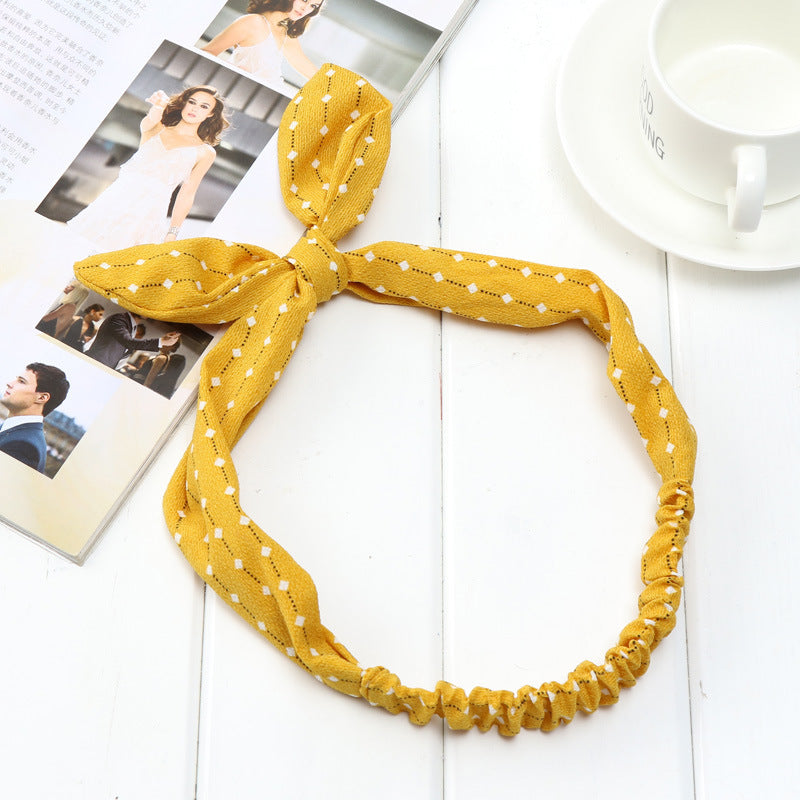 The Parisian Bow Headband: Chic Fabric Knot & Bunny Ear Tie - Designer Print Hair Accessory for Effortless French Style Feminé Luxé