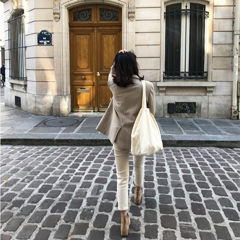 The Luxurious Heritage Plaid Oversized Blazer – Khaki Edit Feminé Luxé