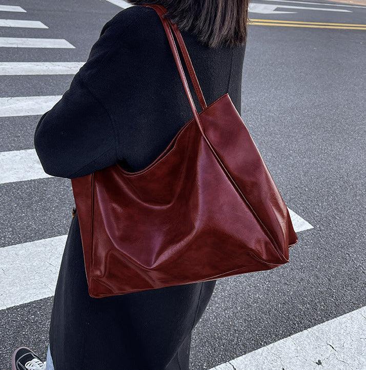 The Grand Shopper Tote – Luxury Large Capacity PU Leather Shoulder Bag Feminé Luxé