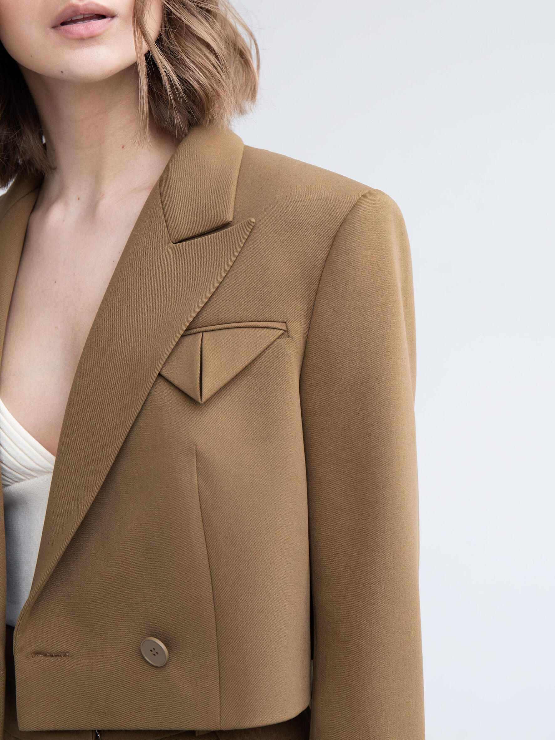 Chic Cropped Blazer & High-Waisted Wide Leg Pant Set | Feminé Modern Co-ord Feminé Luxé