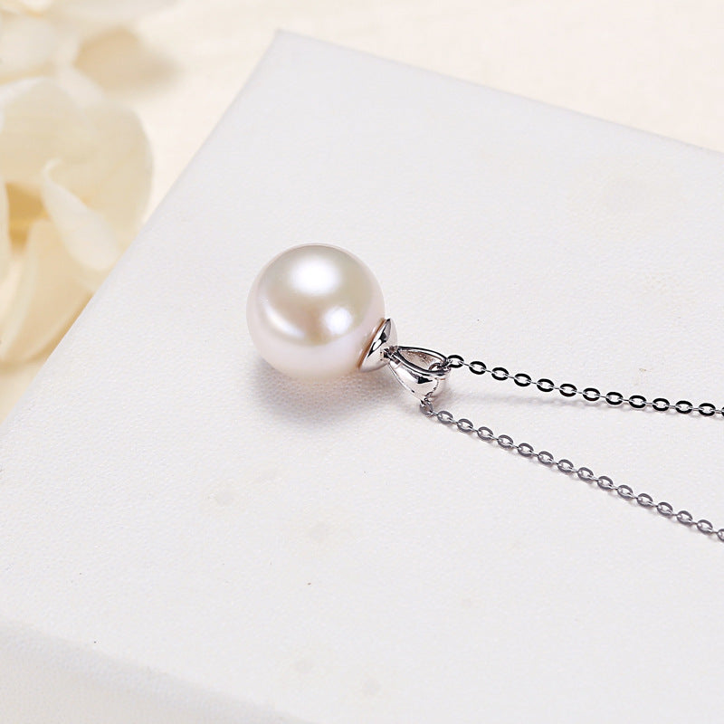 Elegant S925 Sterling Silver Single Edison Freshwater Pearl Pendant Necklace Feminé Luxé