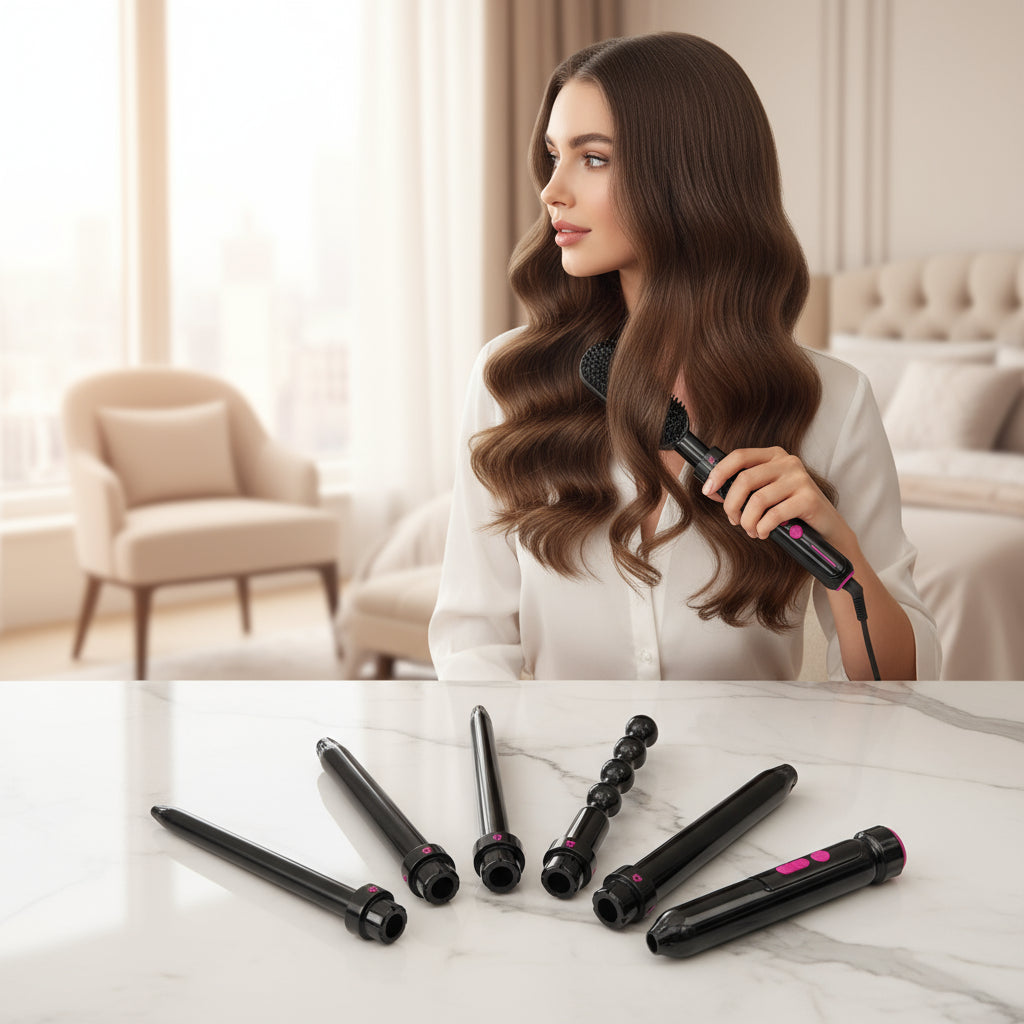 The Maestro Collection: 5-in-1 Interchangeable Ceramic Styling System with 30-Segment Control Feminé Luxé