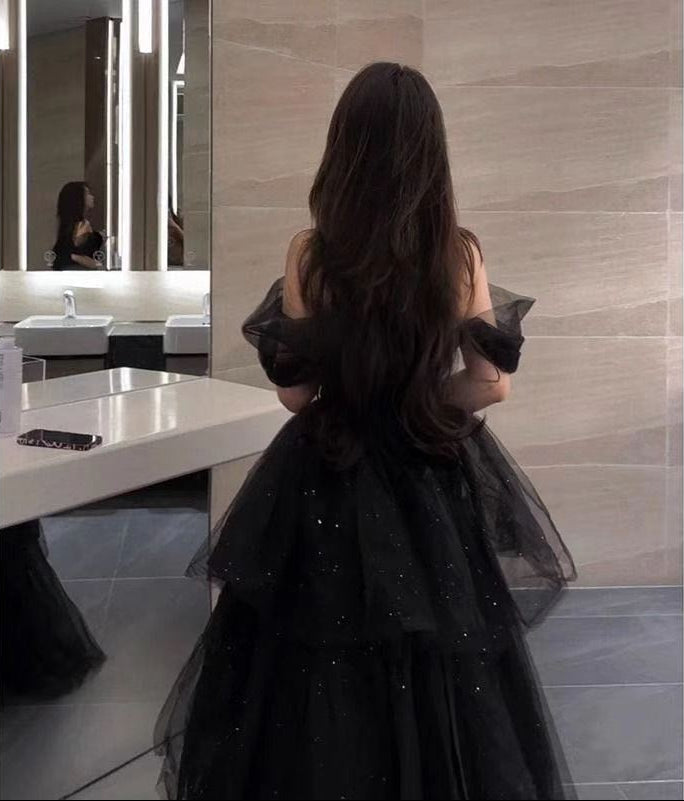 Feminé Luxé Exclusive Midnight Glamour Tulle Mini Ballgown - Luxurious Off-Shoulder Evening Dress Feminé Luxé