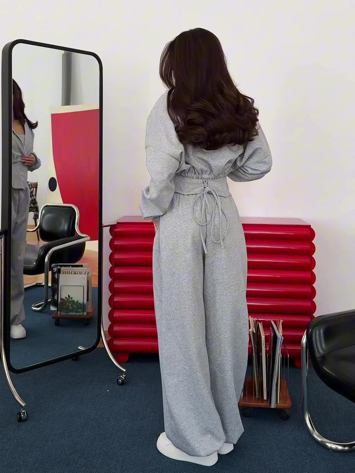 The Urban Sculpt Three-Piece Corset Co-ord Set | Hoodie, Bustier & Wide-Leg Trousers Feminé Luxé