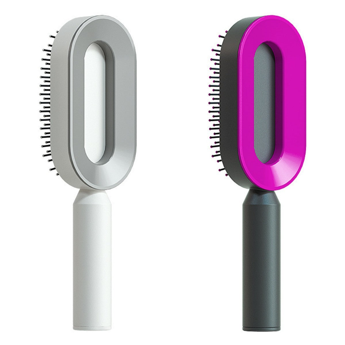 The Serenity Glide: One-Key Self-Cleaning Detangler & Scalp Massager Brush Feminé Luxé