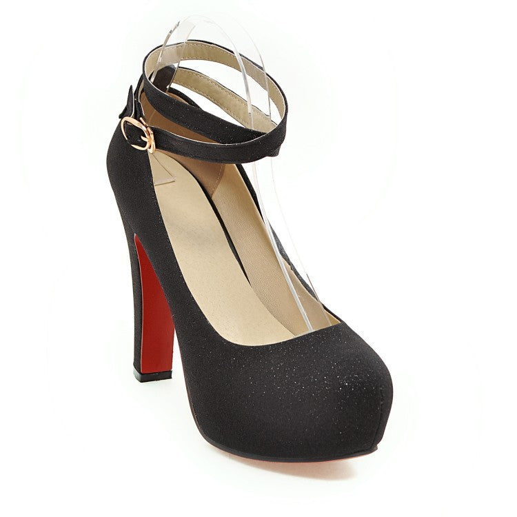 The Aurora Platform: Glitter & High-Shine Thick Heel Pump Feminé Luxé