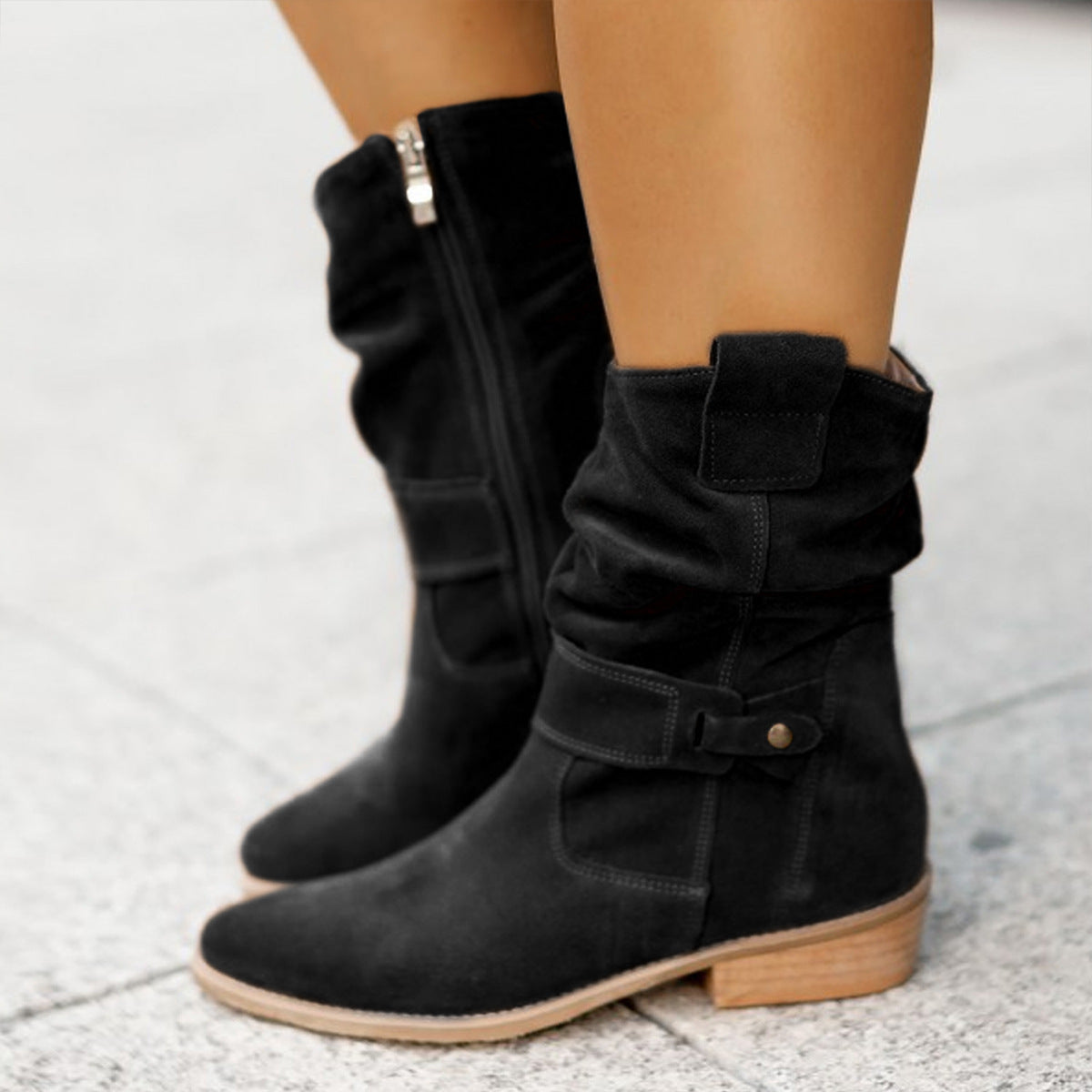 The 'Desert Dusk' Suede Western Mid-Calf Boot Feminé Luxé
