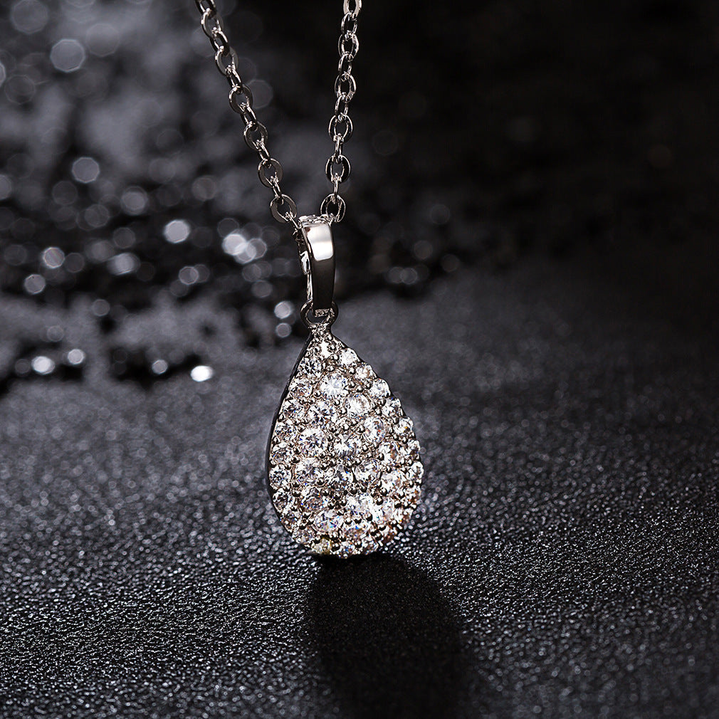 Dazzling Micro-Pavé Teardrop Crystal Necklace & Stud Earrings Set Feminé Luxé