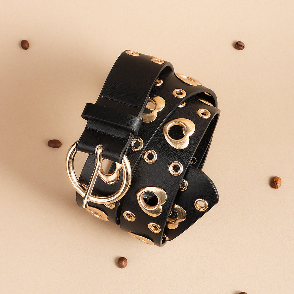 The 'Vandal' Couture Punk Heart Cutout Belt | Electroplated Metal Grommets | High-End Edgy Statement Feminé Luxé