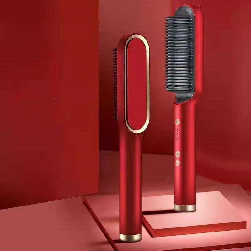 The Scarlet Aria: Ergonomic Tourmaline Ceramic Straightening Comb & Styling Artifact Feminé Luxé