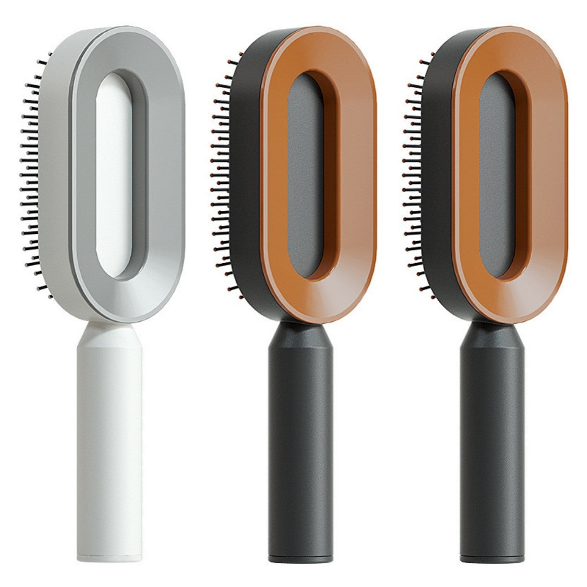 The Serenity Glide: One-Key Self-Cleaning Detangler & Scalp Massager Brush Feminé Luxé