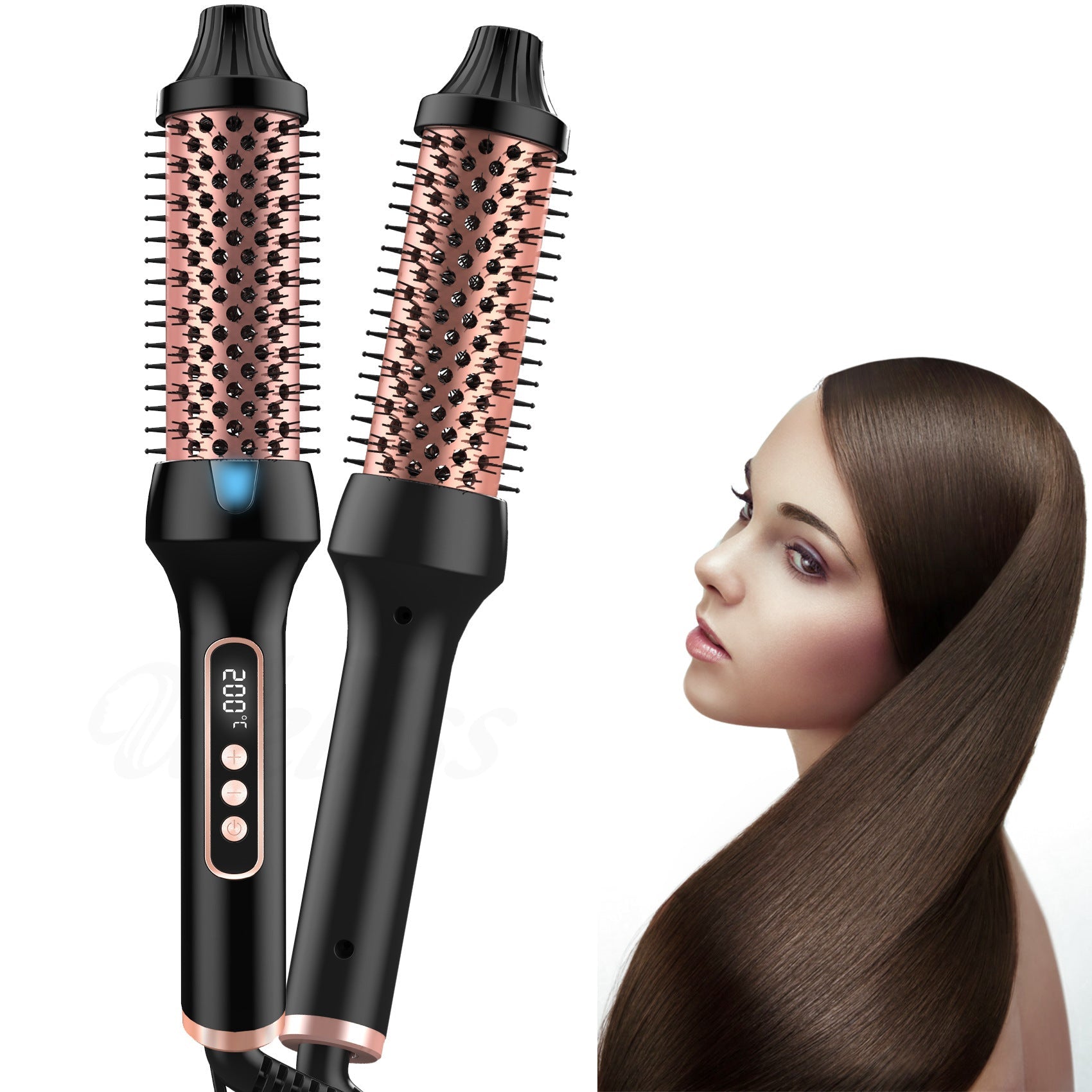 The Triple Luxe Styler: 3-in-1 Dual PTC Heat Pro-Volume Curling & Flat Iron Brush Feminé Luxé