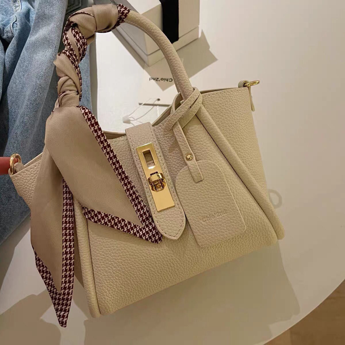 The Silk Scarf Li-tchi Mini Tote – Designer Convertible Top-Handle Handbag Feminé Luxé