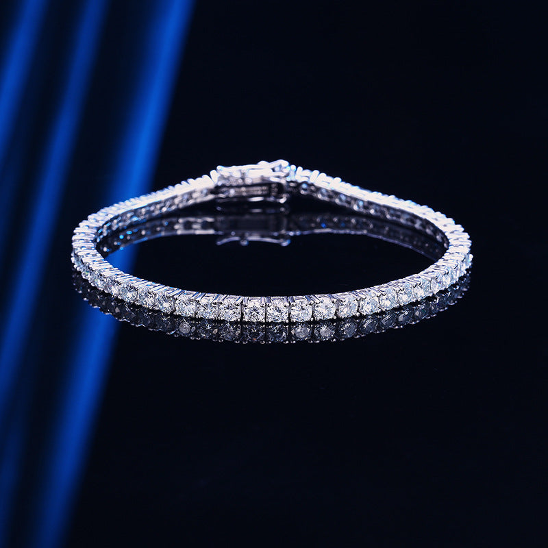 Brilliant 10-Point Moissanite Tennis Bracelet – S925 Sterling Silver Plated in Gold Feminé Luxé Exclusive Feminé Luxé