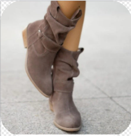 The 'Desert Dusk' Suede Western Mid-Calf Boot Feminé Luxé