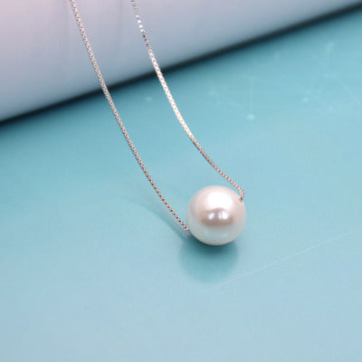 Minimalist Solitaire Pearl Clavicle Necklace Feminé Luxé