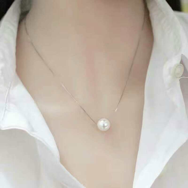 Minimalist Solitaire Pearl Clavicle Necklace Feminé Luxé