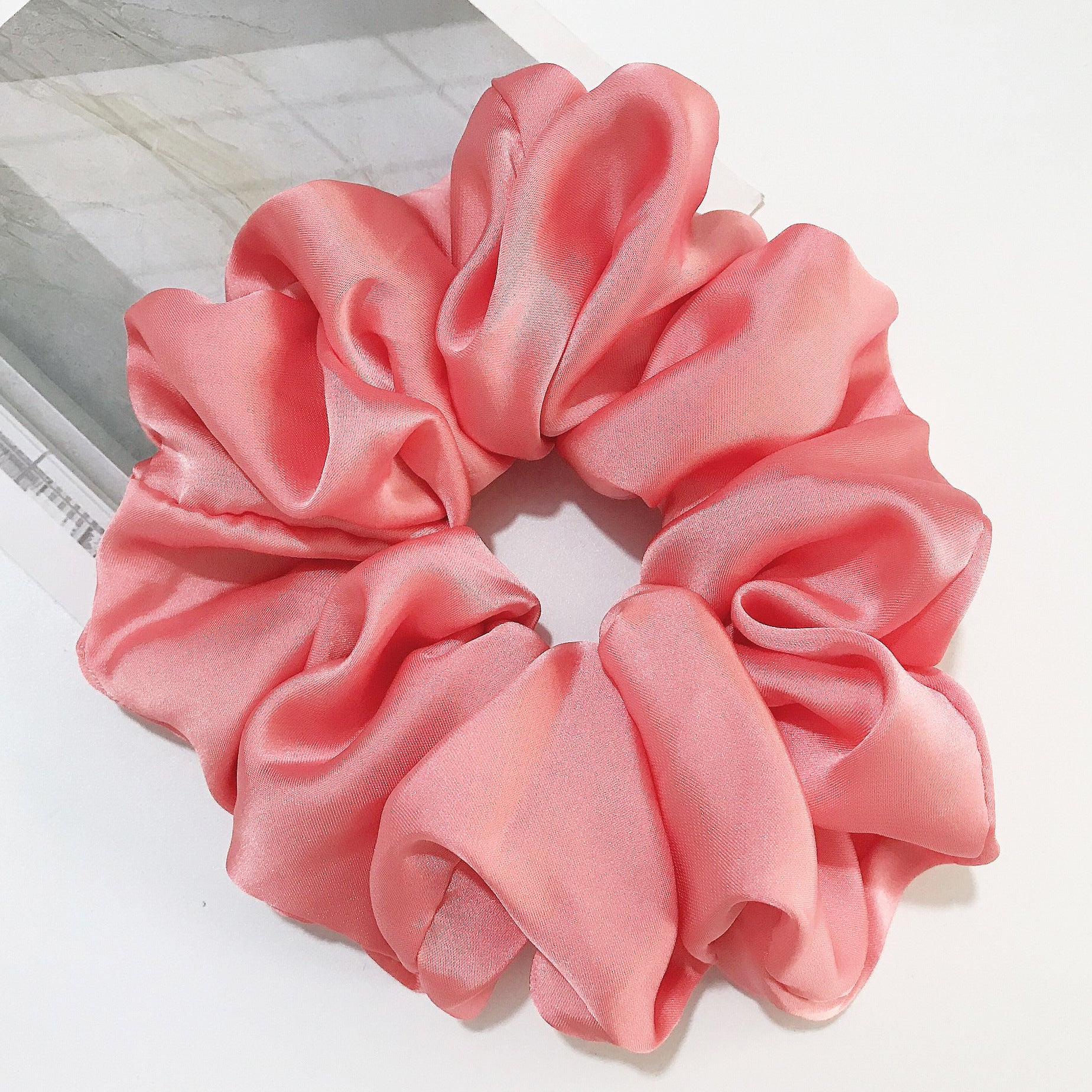 The Silk Grandeur Scrunchie: Oversized Luxurious Satin Hair Tie - Handcrafted Statement Accessory for Velvet Softness Feminé Luxé