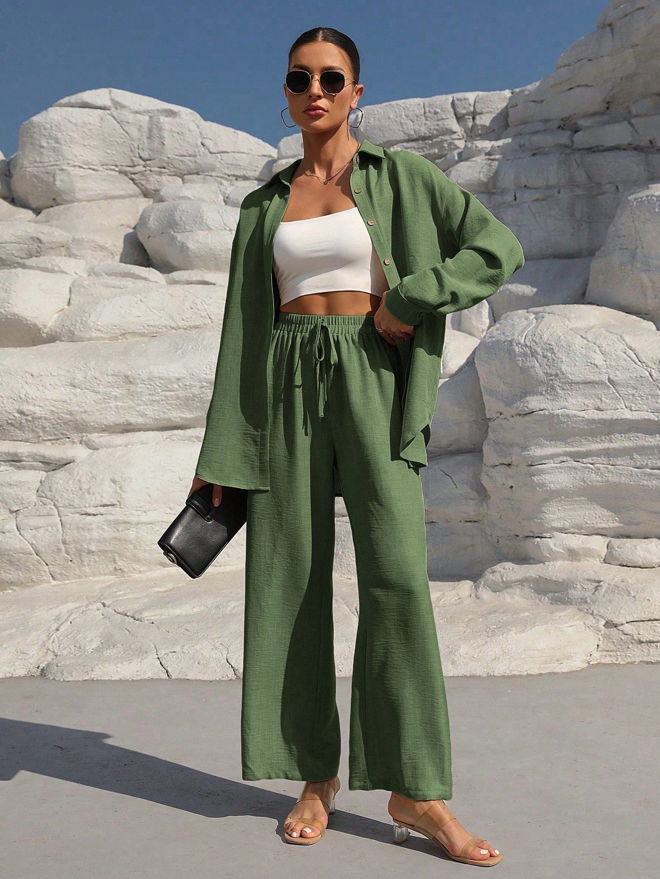 Luxury Lounge Co-ord: High-End Knit Cardigan & Wide-Leg Pants Set Feminé Luxé