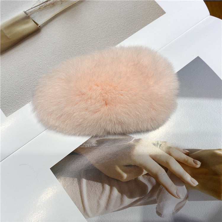 The Cloud Comfort Claw: Luxe Faux Rex Rabbit Fur Hair Grip - Oversized Plush Statement Clip for Winter Elegance Feminé Luxé