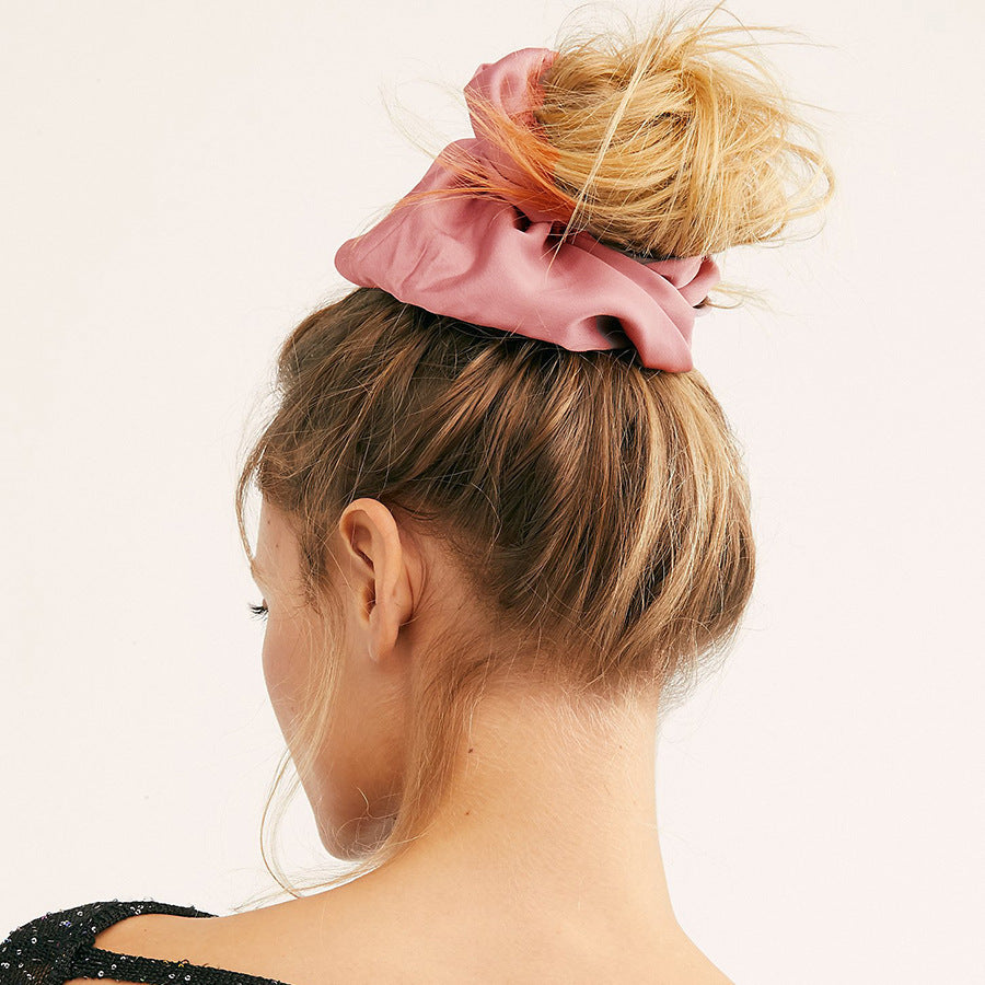 The Silk Grandeur Scrunchie: Oversized Luxurious Satin Hair Tie - Handcrafted Statement Accessory for Velvet Softness Feminé Luxé