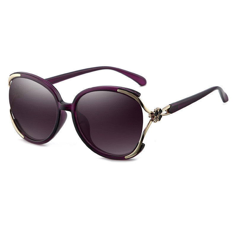 The "Heiress" Collection: Oversized Polarized Designer Sunglasses - Round Glamour Shield Feminé Luxé