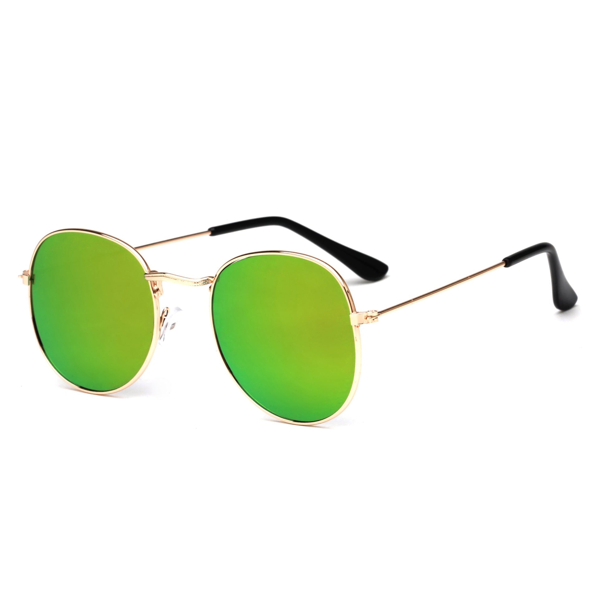 Chic Radiance: Retro-Inspired Mirrored Round Metallic Sunglasses (UV400 Protection) Feminé Luxé