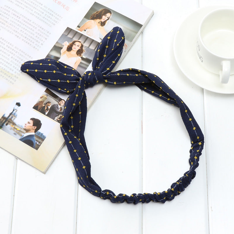 The Parisian Bow Headband: Chic Fabric Knot & Bunny Ear Tie - Designer Print Hair Accessory for Effortless French Style Feminé Luxé