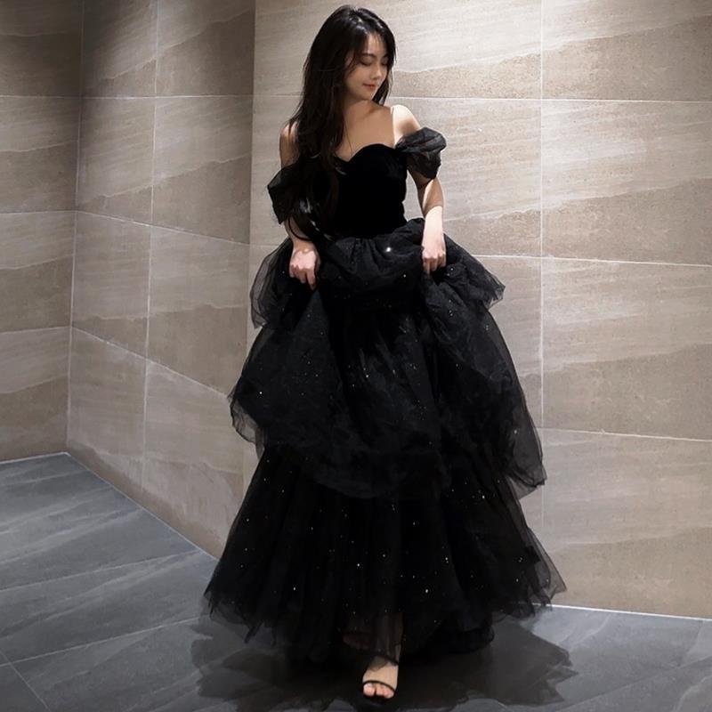 Feminé Luxé Exclusive Midnight Glamour Tulle Mini Ballgown - Luxurious Off-Shoulder Evening Dress Feminé Luxé