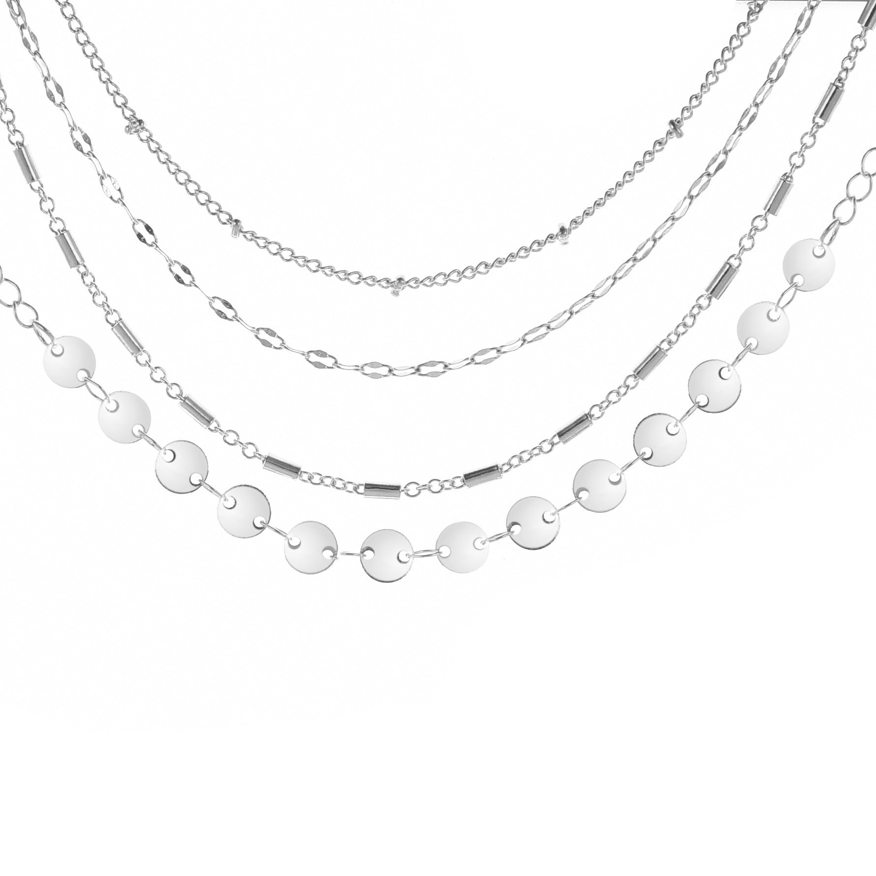 Chic Minimalist 4-Piece Gold Tone Layering Bracelet Stack with Disc & Tube Charms Feminé Luxé