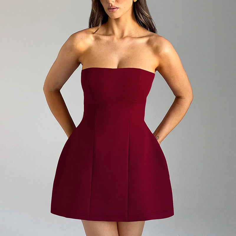 Chic A-Line Bandeau Mini Dress | High-Waist Sweetheart Party & Cocktail Dress Feminé Luxé