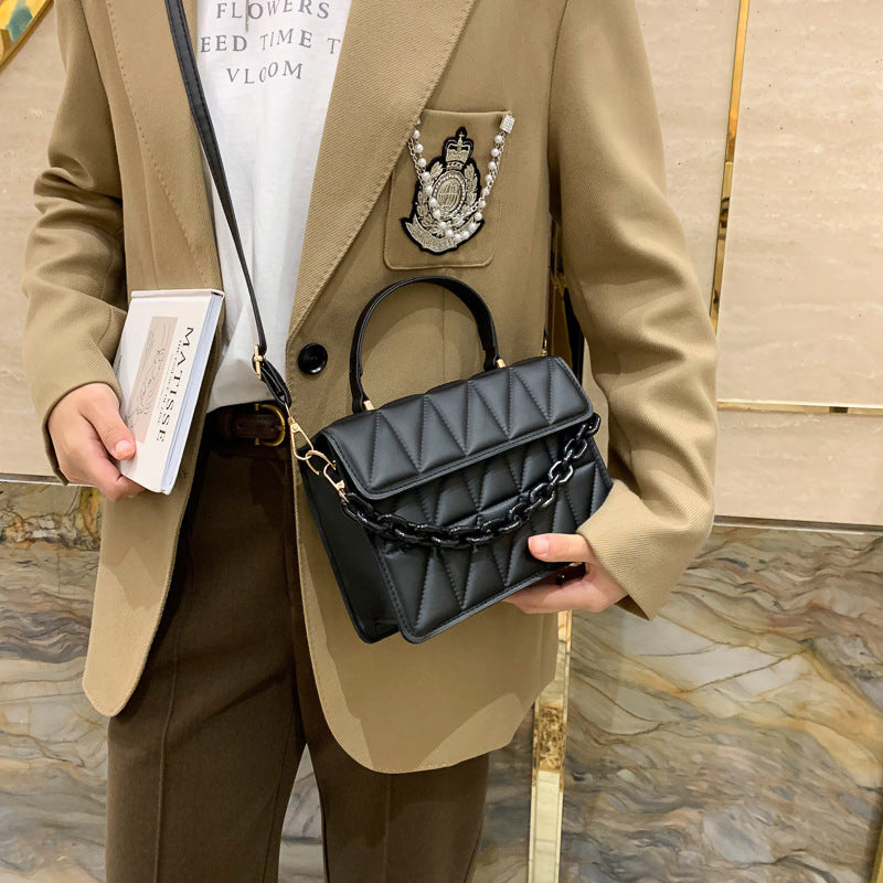 The 'Matelassé' Quilted Mini Shoulder Bag - Chain Detail Luxe Top Handle Feminé Luxé