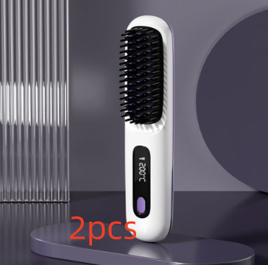 The Voyage Compact: Cordless USB-C Fast-Heat Straightening Brush with LCD Display Feminé Luxé