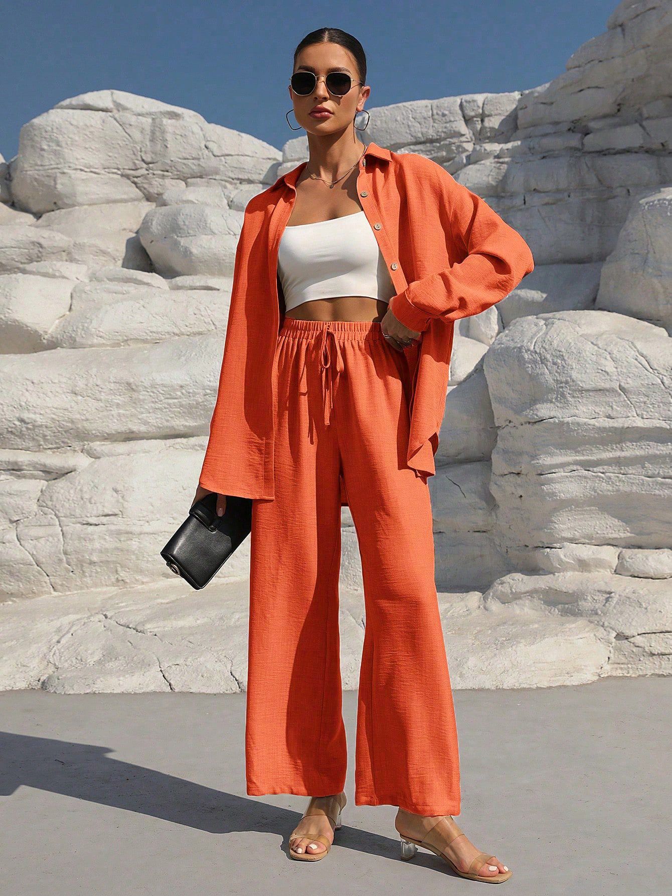 Luxury Lounge Co-ord: High-End Knit Cardigan & Wide-Leg Pants Set Feminé Luxé