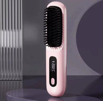 The Voyage Compact: Cordless USB-C Fast-Heat Straightening Brush with LCD Display Feminé Luxé