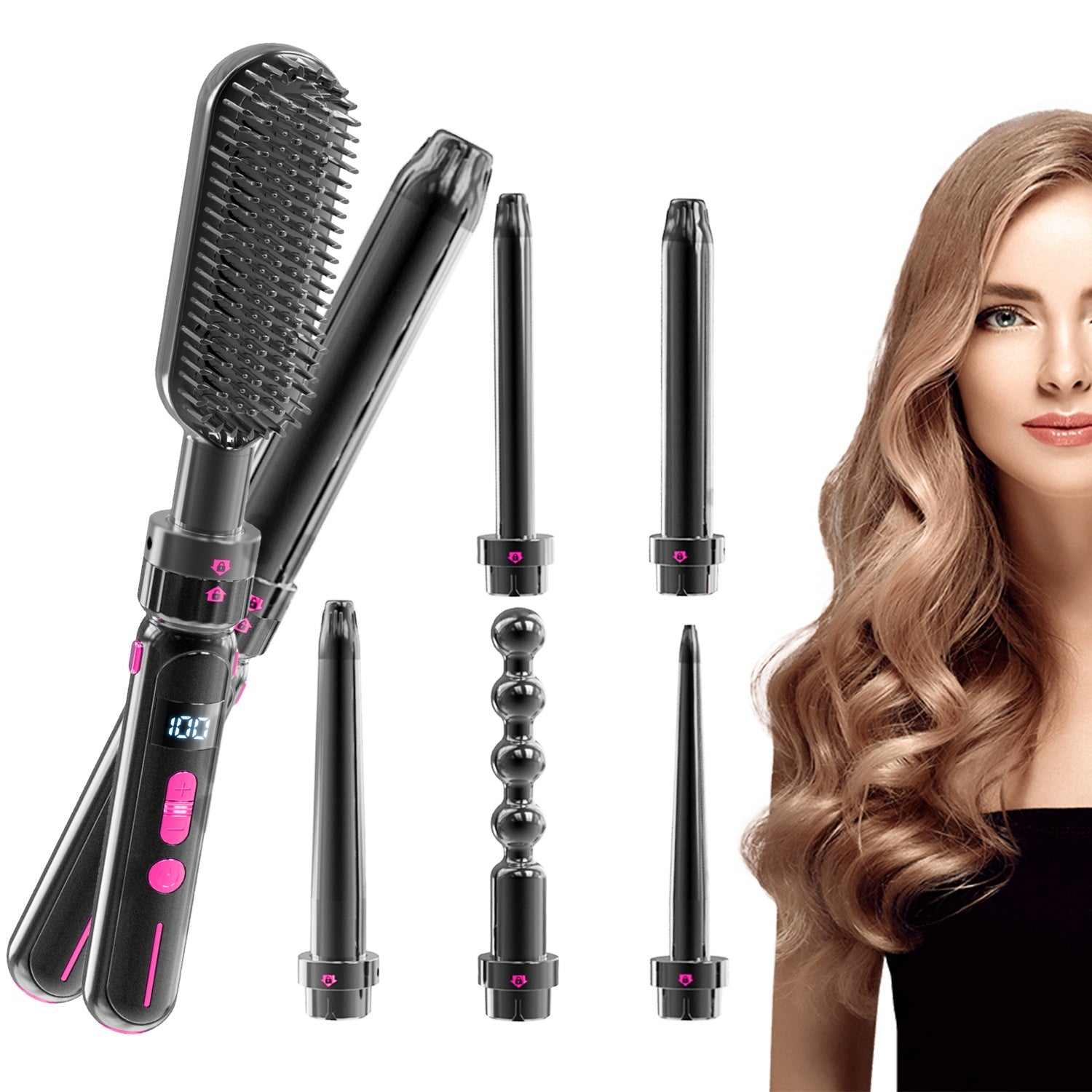 The Maestro Collection: 5-in-1 Interchangeable Ceramic Styling System with 30-Segment Control Feminé Luxé