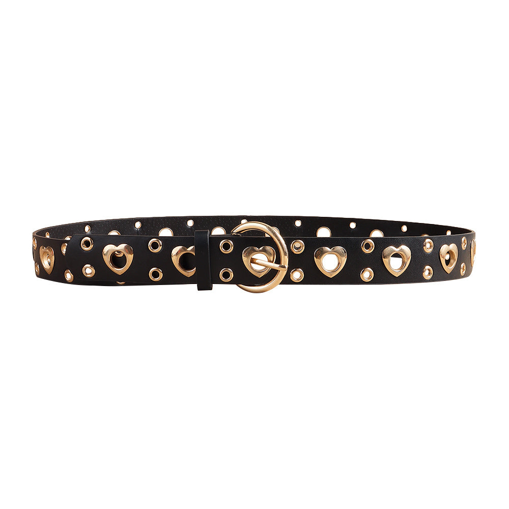 The 'Vandal' Couture Punk Heart Cutout Belt | Electroplated Metal Grommets | High-End Edgy Statement Feminé Luxé
