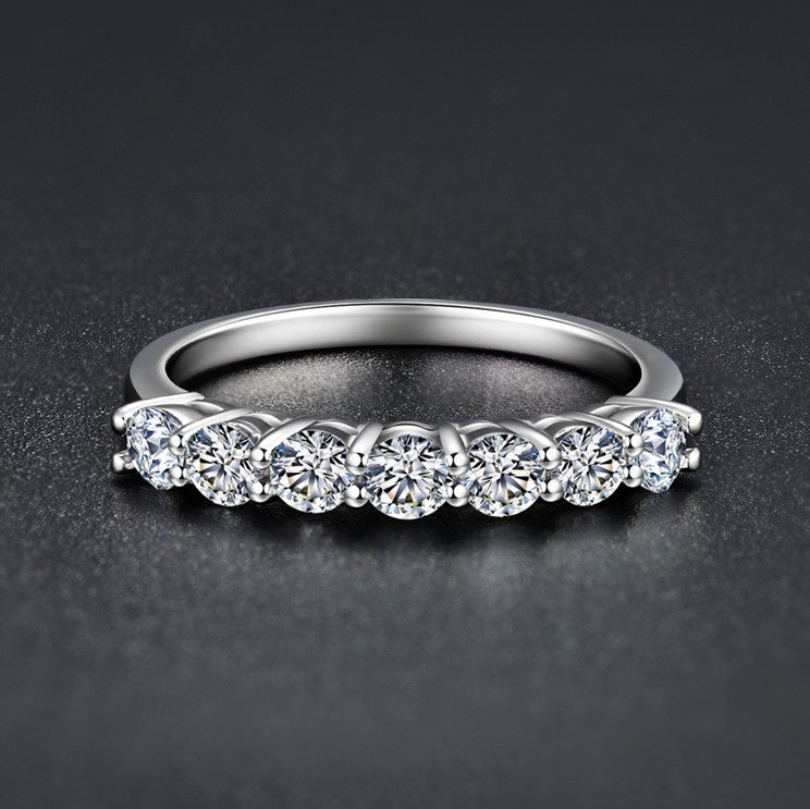 Dazzling Moissanite Eternity Band Ring - 925 Sterling Silver Stackable Wedding & Anniversary Jewelry Feminé Luxé
