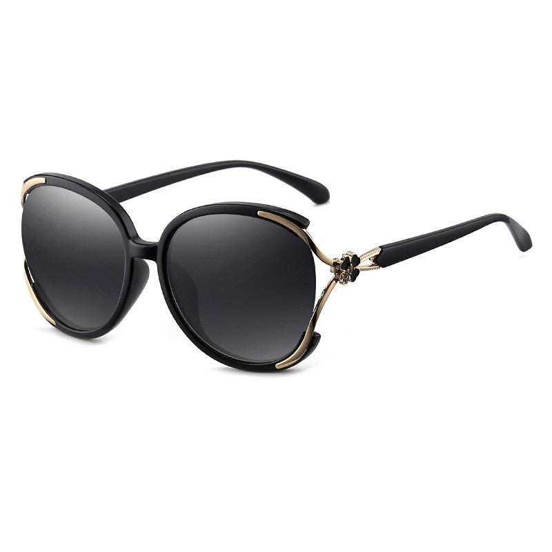 The "Heiress" Collection: Oversized Polarized Designer Sunglasses - Round Glamour Shield Feminé Luxé