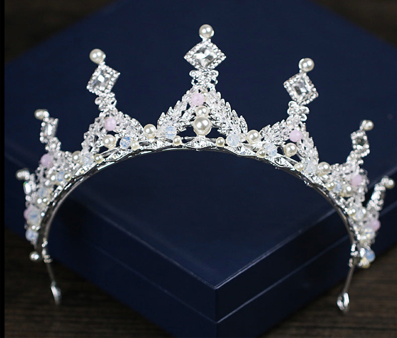 The Sovereign Diadem: Elite Faux Pearl & Rhinestone Bridal Crown - Majestic Queen Tiara in Gold or Silver Finish Feminé Luxé