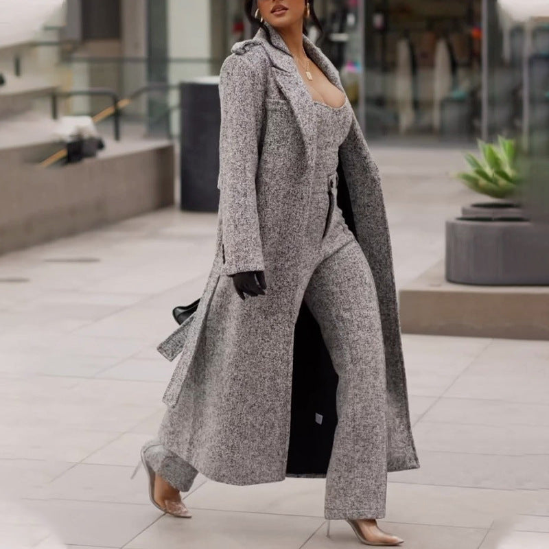 The Chic Teddy Coat: Longline Plush Lapel Jacket Feminé Luxé