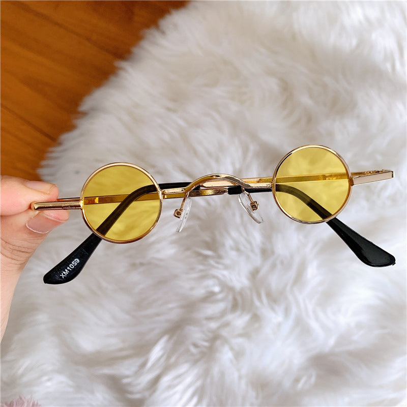 The "Bohemian Icon" Collection: Small Round Retro Metal Sunglasses - Unisex UV400 Essential Feminé Luxé