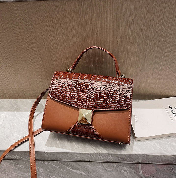 The Emerald Elegance: Premium Croc-Embossed PU Leather Mini Satchel | Day-to-Evening Shoulder Bag Feminé Luxé