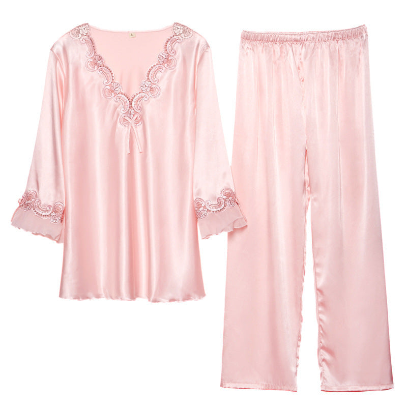 The Classic Luxe Silk-Satin Pajama Set - Timeless Long Sleeve Loungewear Feminé Luxé